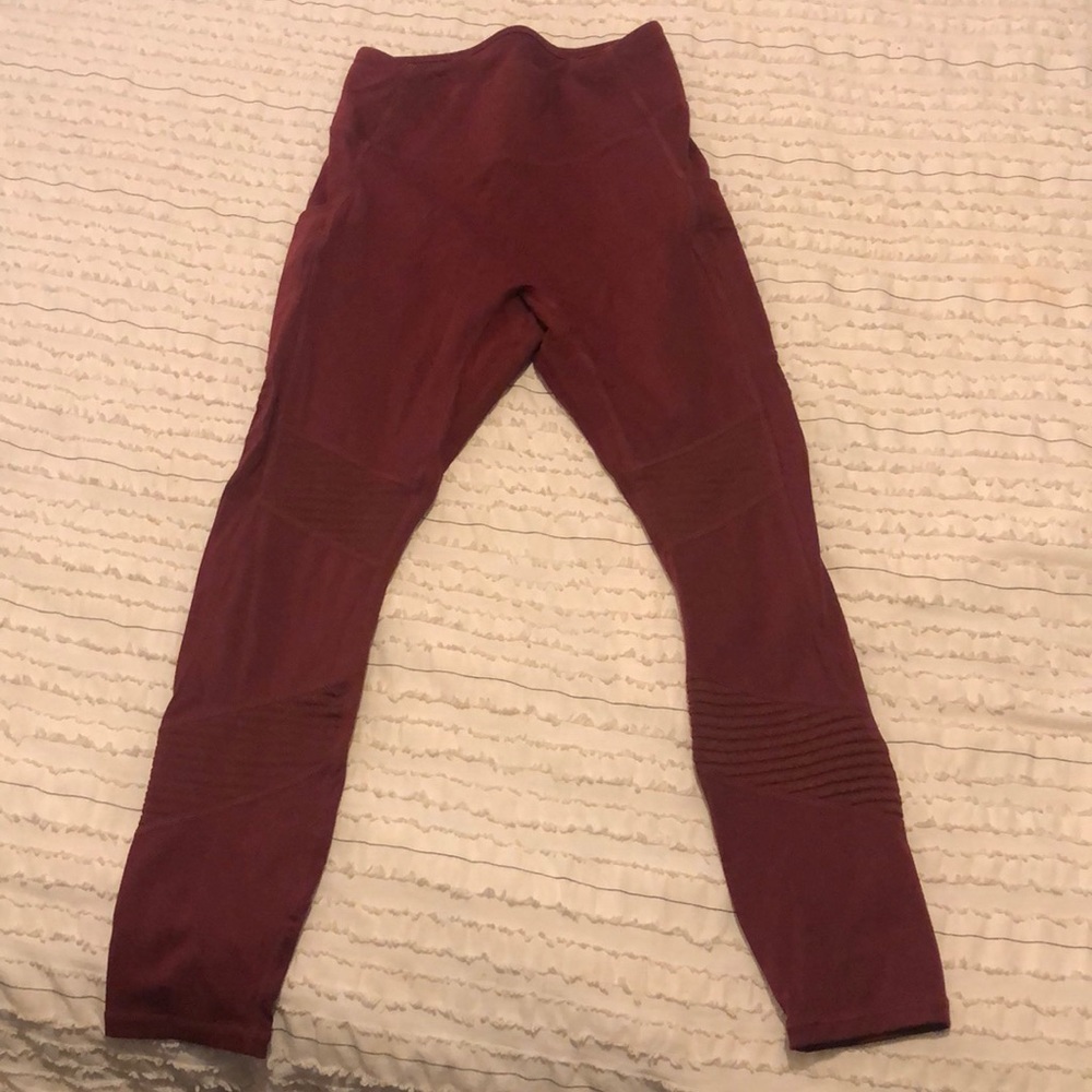 Fabletics! Dark red/maroon color with pockets on both legs for phone, keys